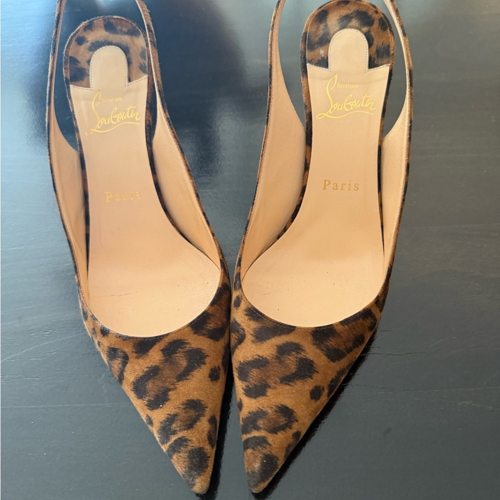 Christian Louboutin Brown Leopard Print Heels